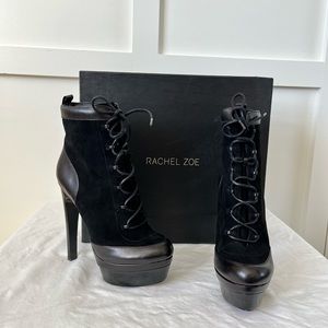 Rachel Zoe Adrienne Lace Up Bootie - Black
